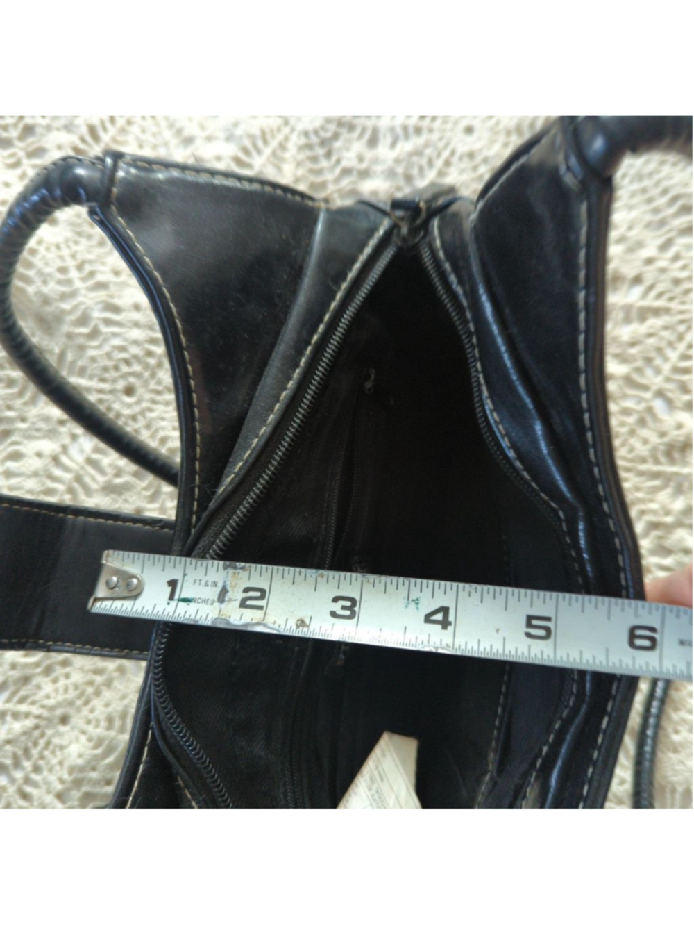 Vintage Y2K Fiorelli Black Faux Leather Underarm Shoulder Bag - Contrast Stitch - Picture 14 of 14